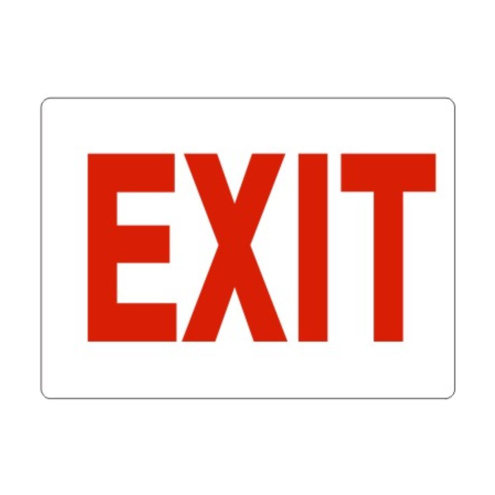 EXIT SIGN-RED ON WHITE, Color: AV, Size: 10x14
