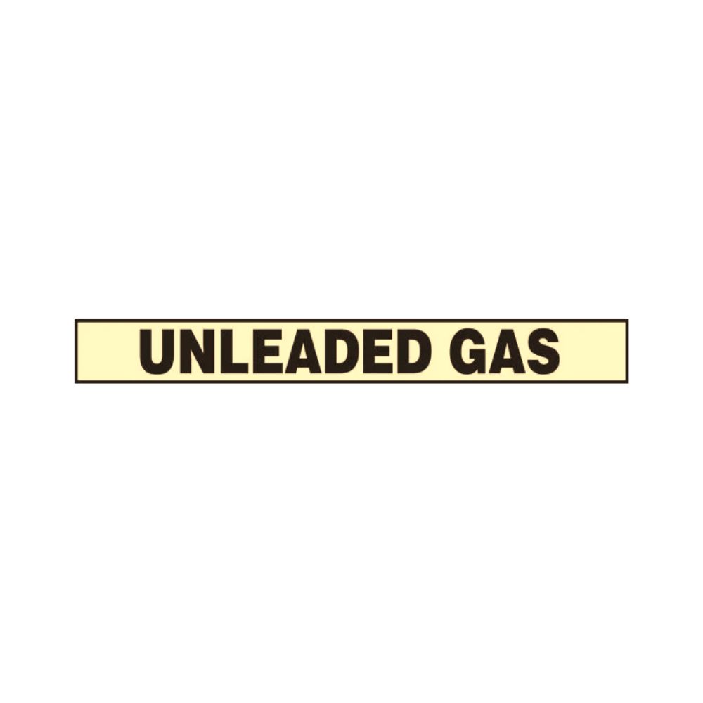 Unleaded Gas - Decal, Color: Yellow, Size: 2.25"X9"