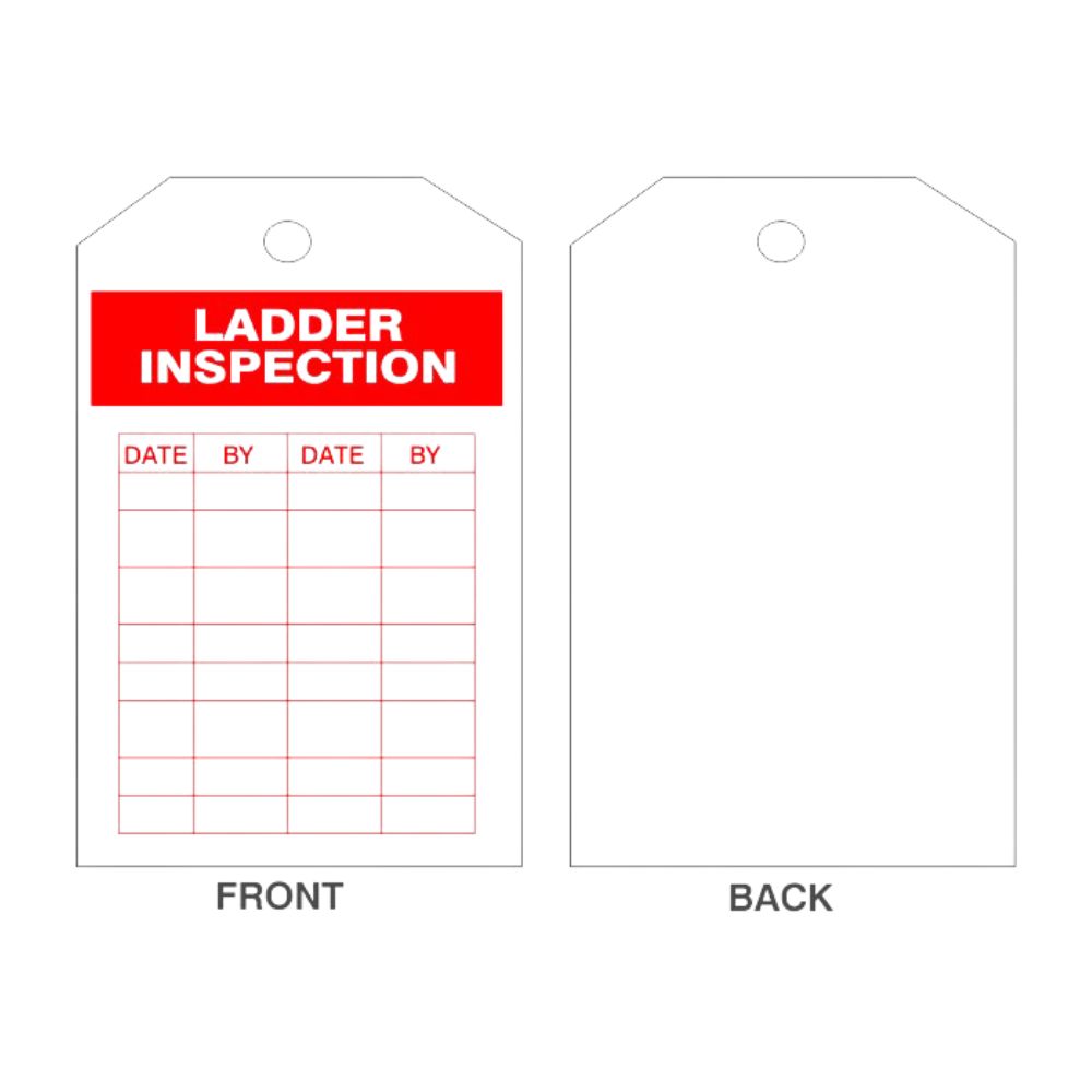 Ladder Inspection Tag, Color: Tag Board, Size: 6"X3"
