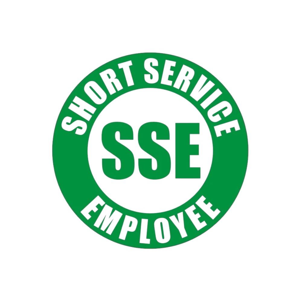 SSE Short Service Employee, Quantity: Single, Size: 2" Round