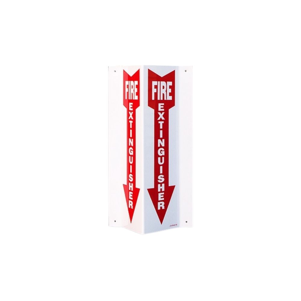 Fire Extinguisher Down Arrow 3D Rigid Plastic Angle Sign, Size: 4"x12"
