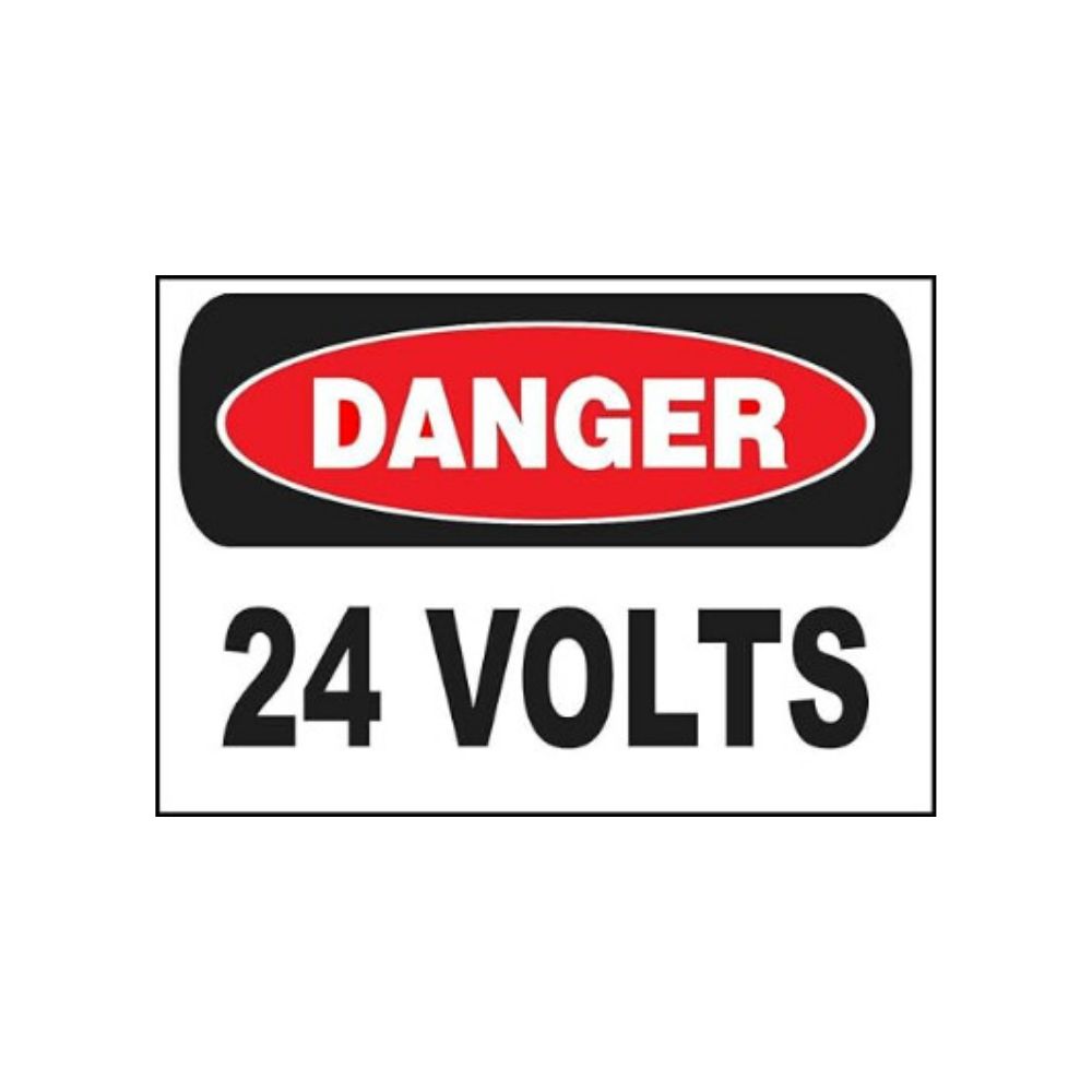 Danger 24 Volts, Size: 3"x5", Style: AV
