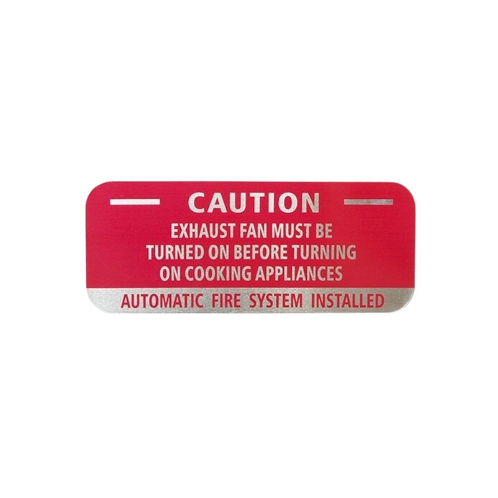 5"X2" Aluminum Caution Automatic Fire System Installed Sign, Size: 5"X2"