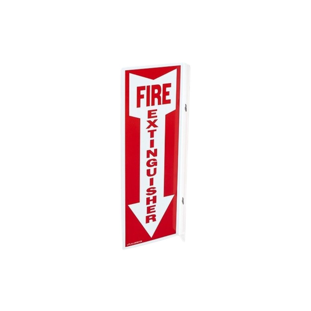 Aluminum 90 Degree Fire Extinguisher Down Arrow Angle Sign, Size: 4"X12"