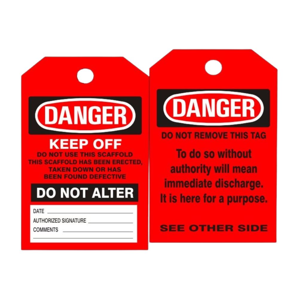 Danger Scaffold Tag, Color: Rigid Vinyl, Size: 6"X3"