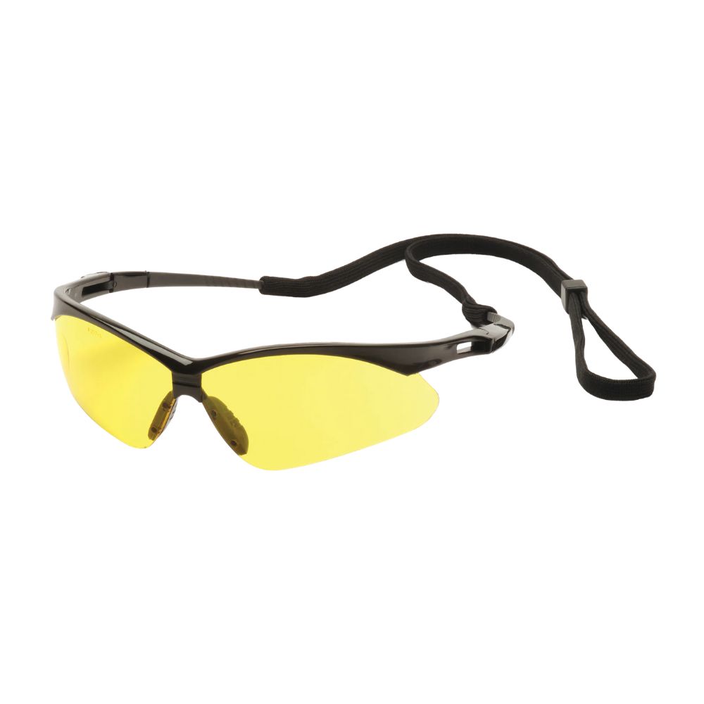 Pyramex PMXTREME Safety Glass, Color of Lens/Frame: Amber/Black