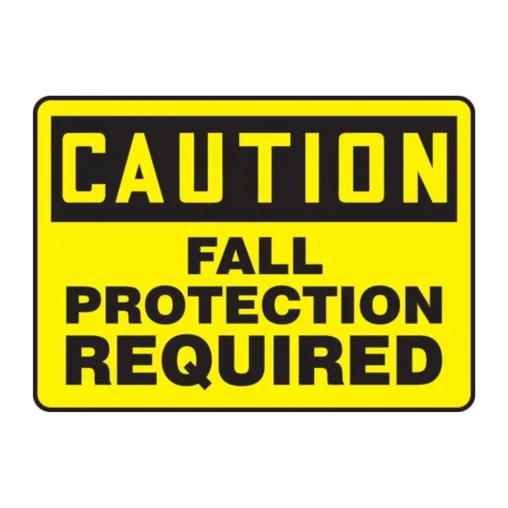 Caution Fall Protection Required, Color: AV, Size: 7"X10"