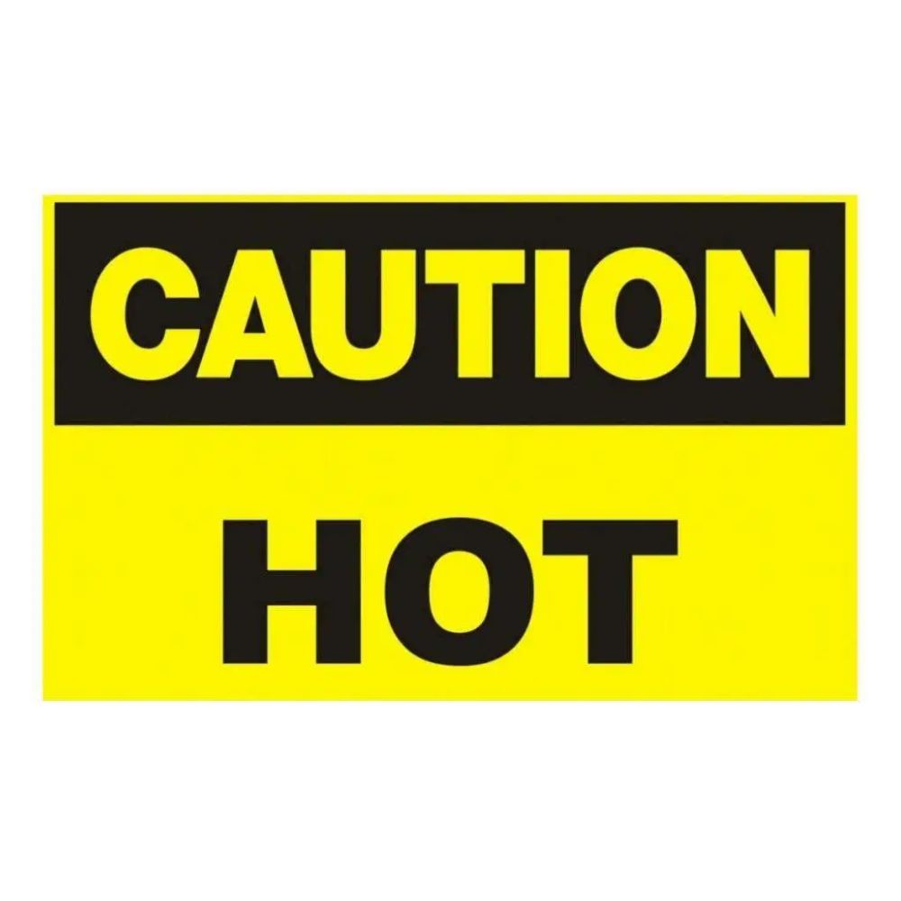 Caution HOT, Color: AV, Size: 3x5