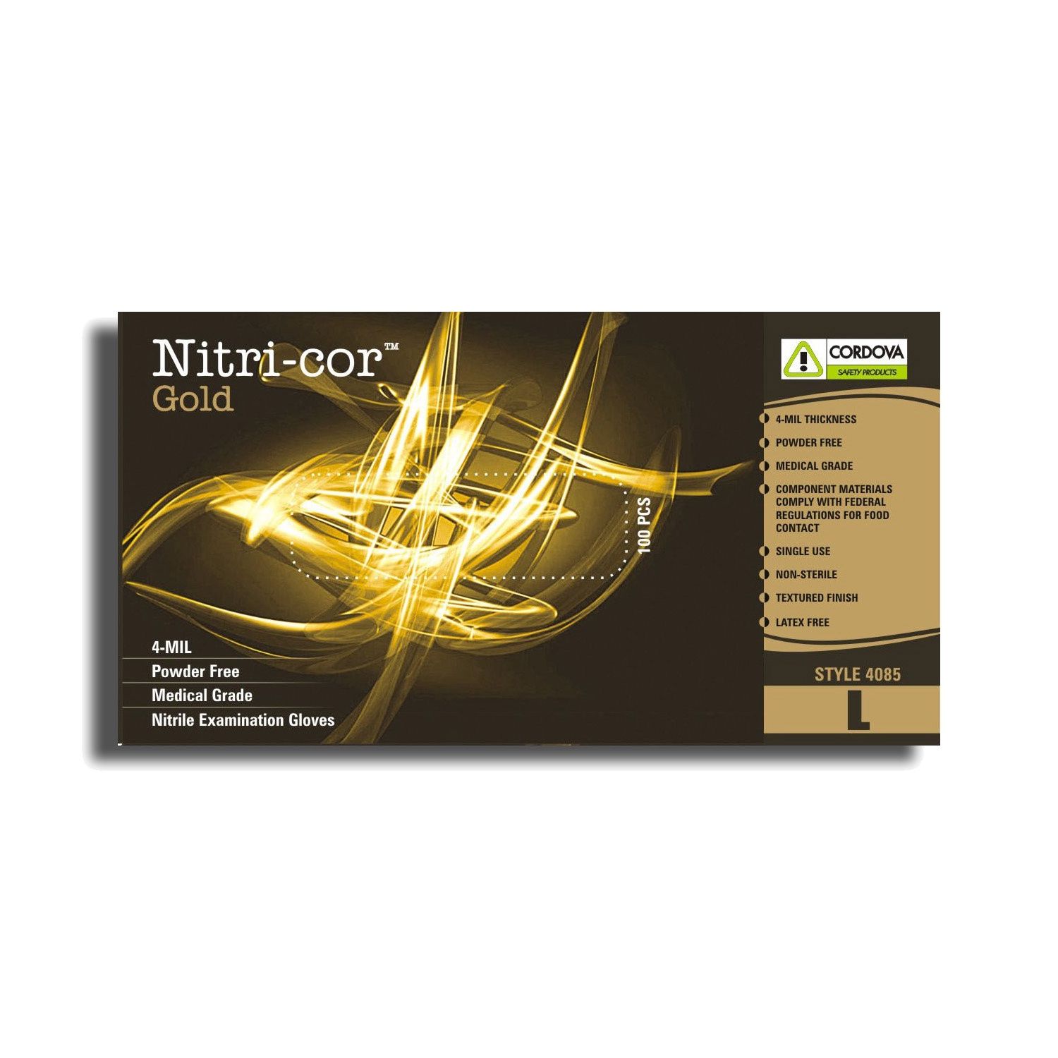 Nitri-Cor Gold Disposable Glove, Color: Blue, Size: M