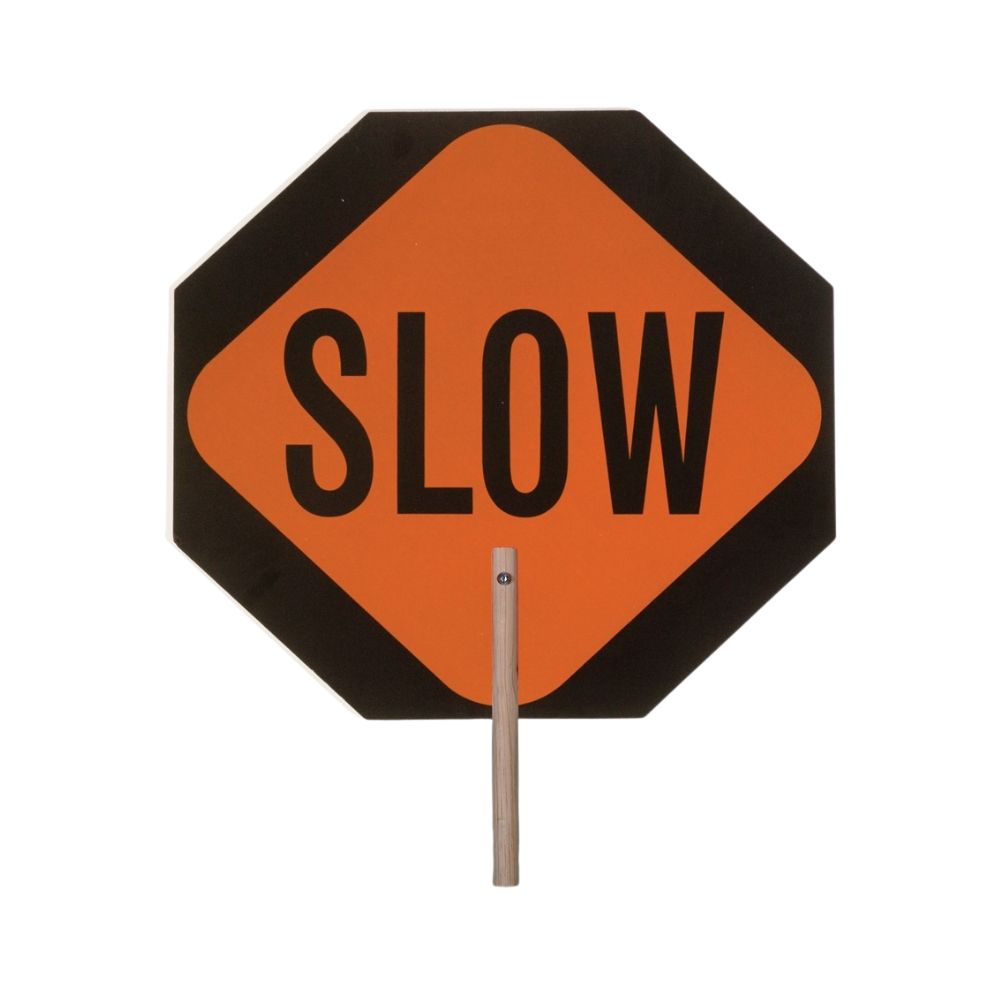Stop &amp; Slow Paddle Signs-24", Material: Aluminum, Pattern: Stop/Slow, Size: 24"