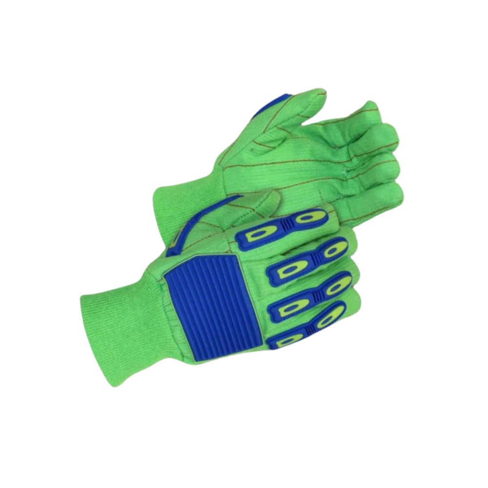 Green Cotton Impact Glove (Impact 3), Quantity: Dozen, Size: XL