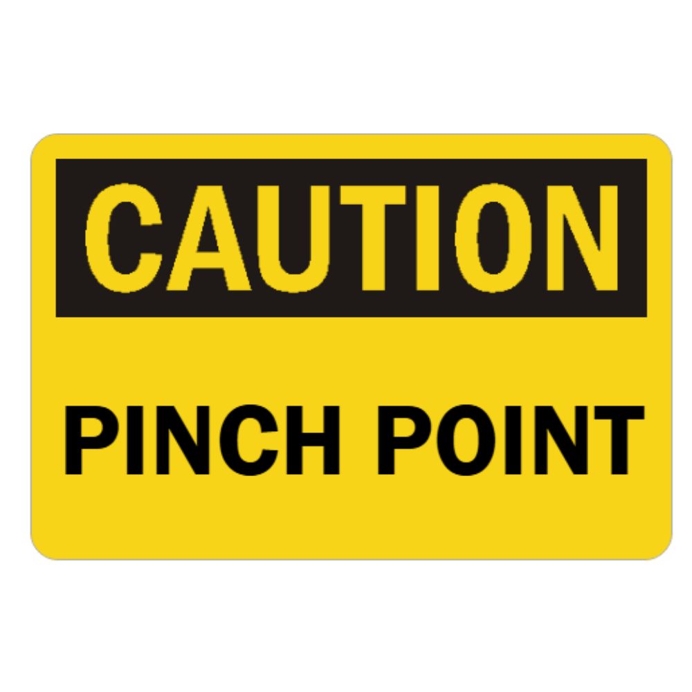 Caution Pinch Point, Color: AV, Size: 7x10