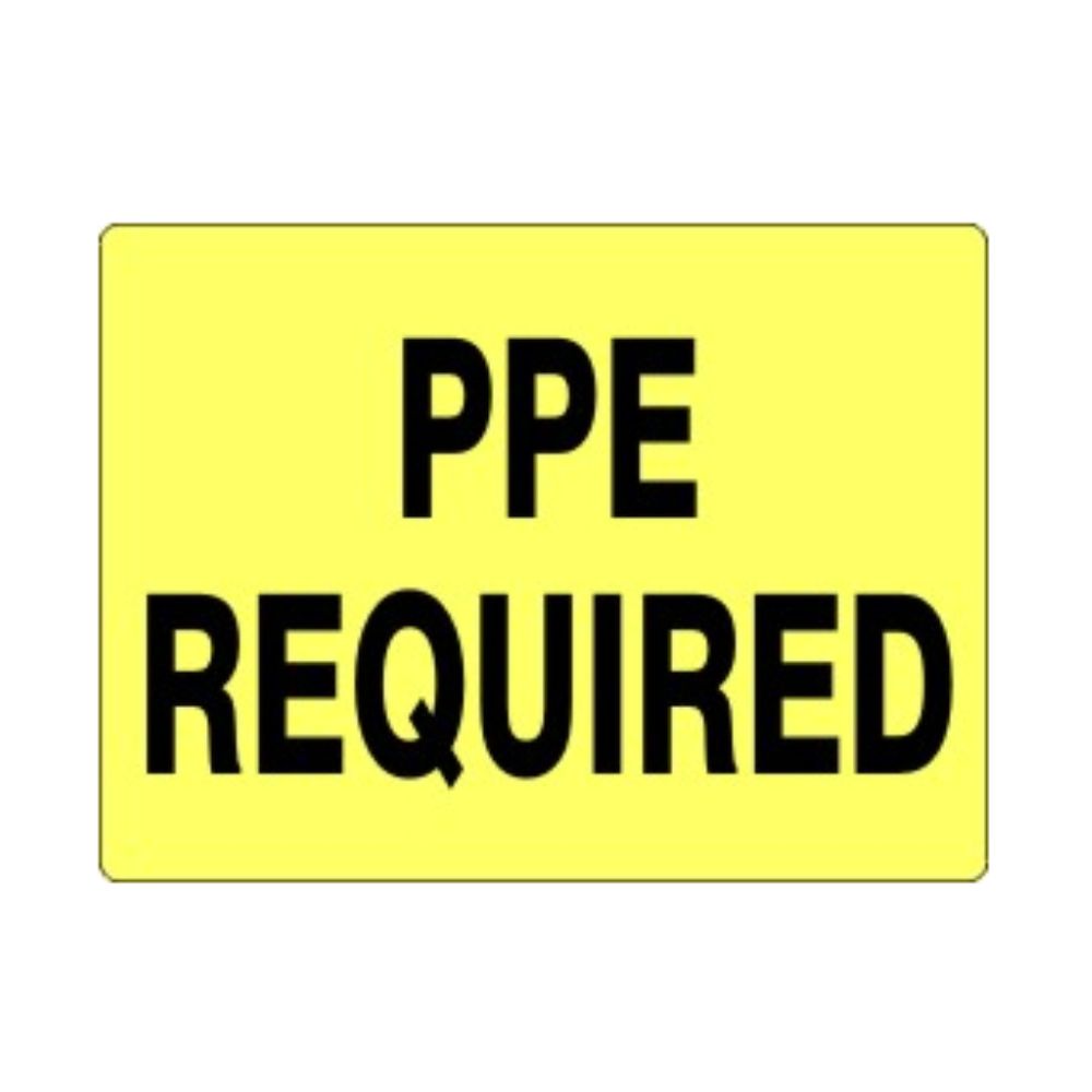 PPE Required, Color: Black/Yellow, Size: 3"x5"