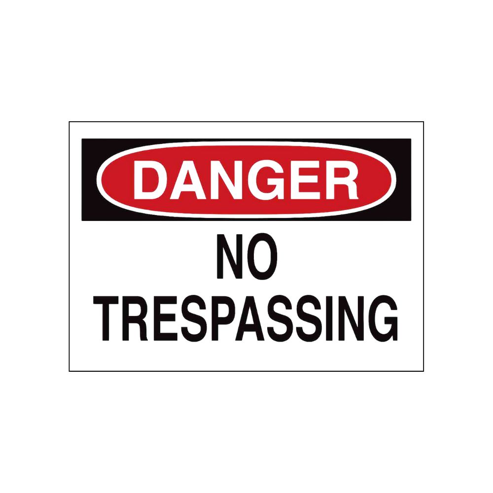 Danger No Trespassing, Color: Aluminum, Size: 10X14"