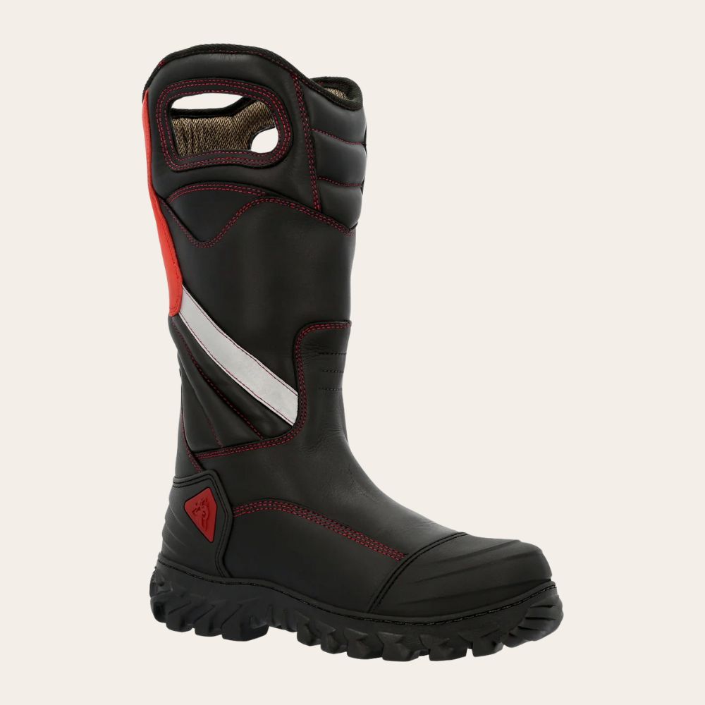 Rocky Code Red Structure NFPA Rated Composite Toe Fire Boot, Color: Black, Diameter: M, Size: 2