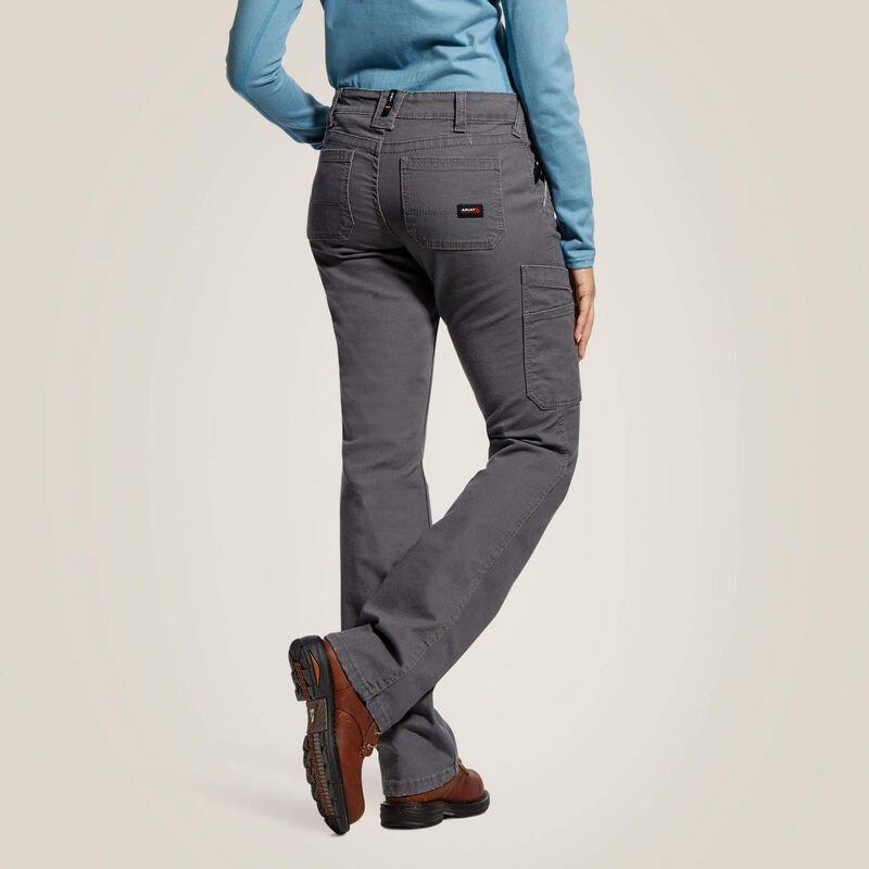 Ariat Women's FR Stretch DuraLight Canvas Stackable Straight Leg Pant, Inseam: Short, Waist: 25