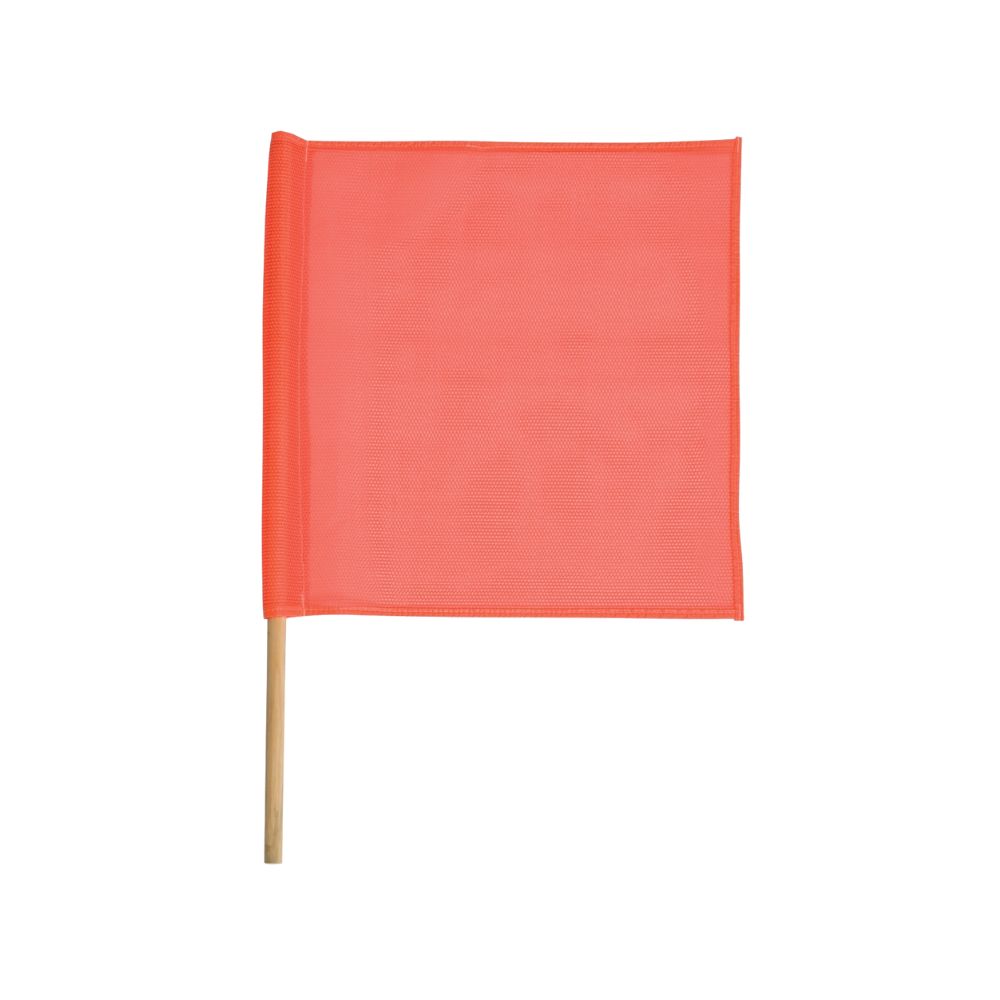 Mesh Safety Flag Heavy Duty, Color: Red-Orange, Product: Flag with a 30" Dowel, Size: 18"X18"