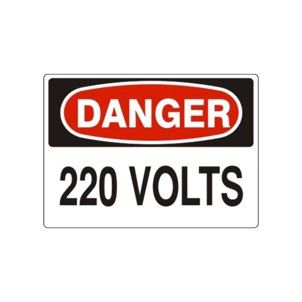 Danger 220 Volts, Color: AV, Size: 3x5