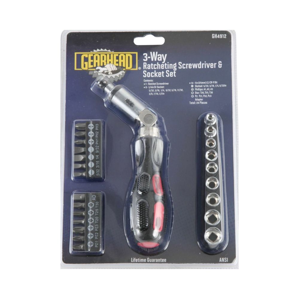 Gearhead 3 Way Ratcheting Screwdriver, Category: Bits and Drivers