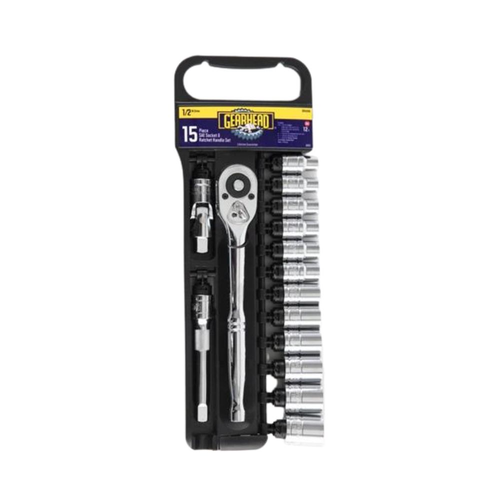 Gearhead 16 Piece 3/8" Drive Socket &amp; Quick Release Ratchet Handle Set, Model: SAE