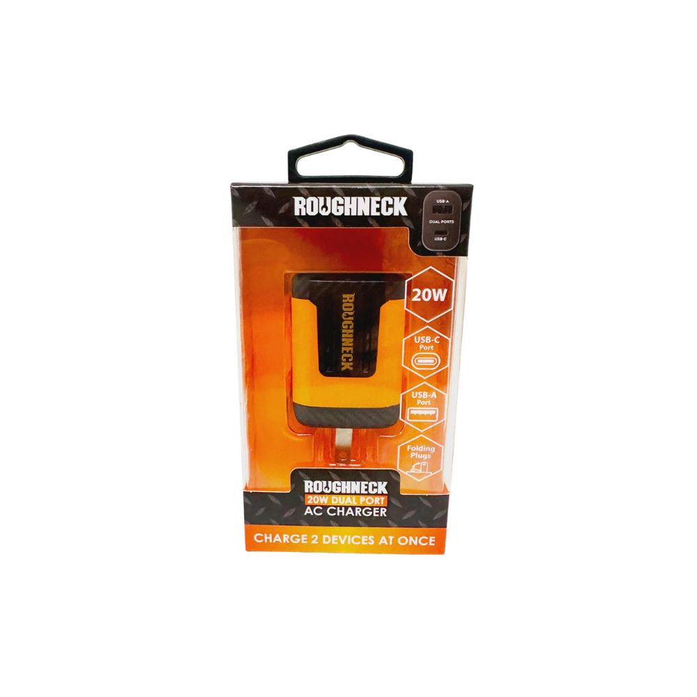 Roughneck Wall Charger, Model: AC 20W Dual Port
