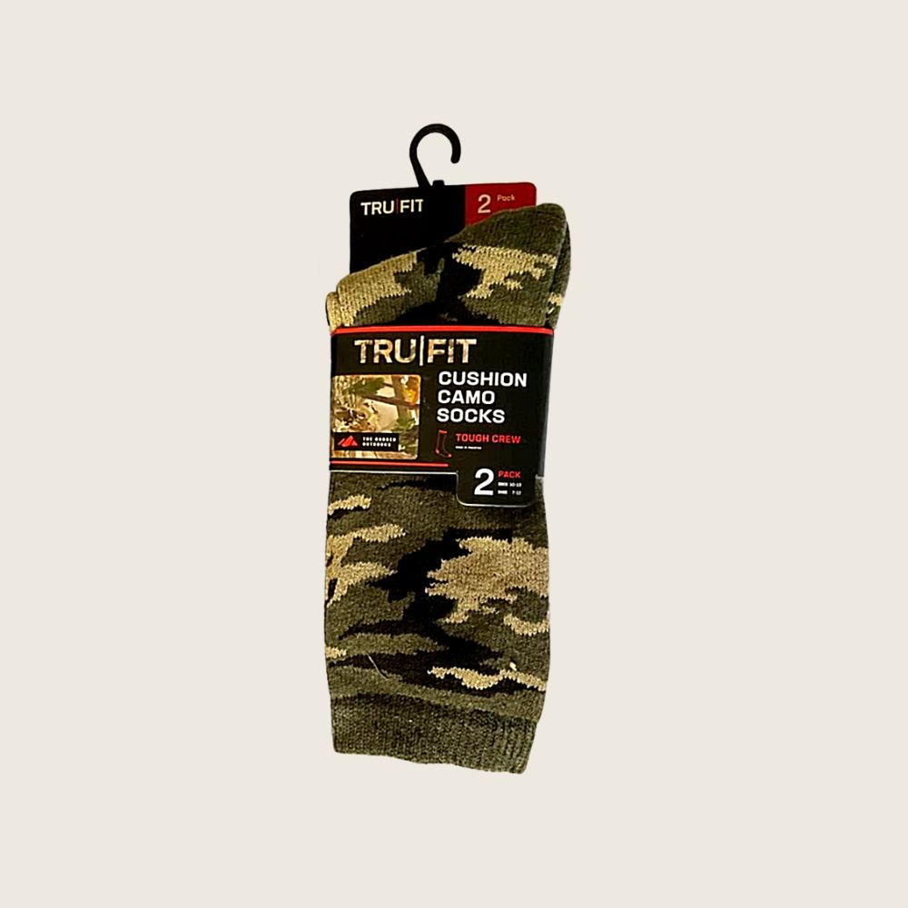 Tru Fit Cushion Camo Socks 2 Pack, Socks: Socks