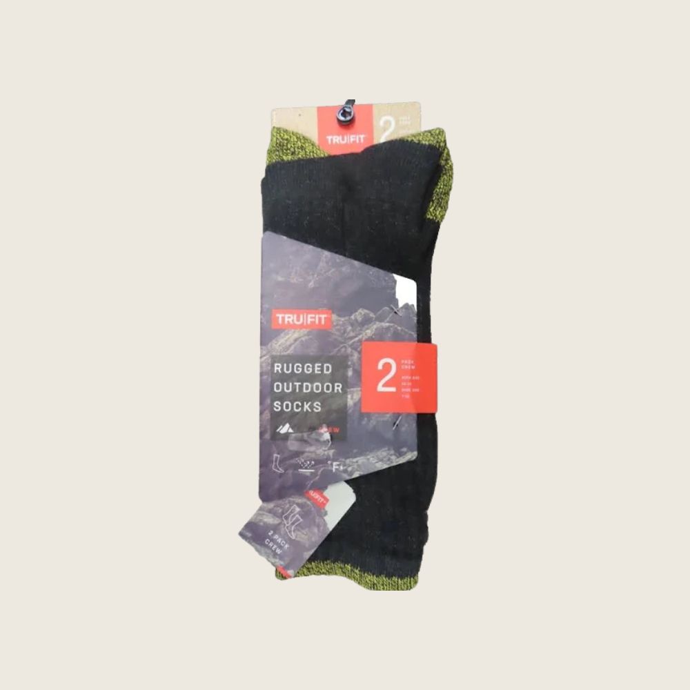 Tru Fit Rugged Outdoor Socks 2 Pack, Socks: Socks