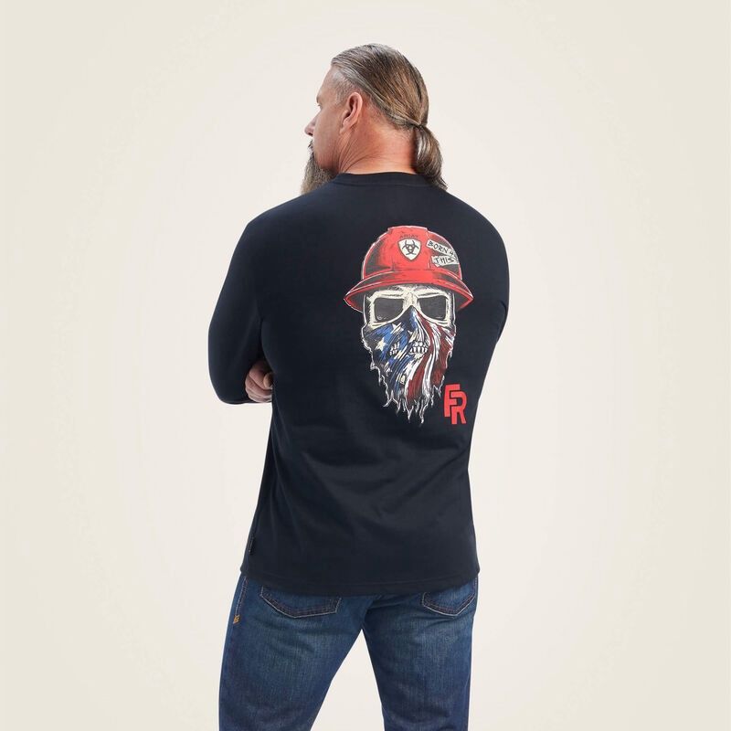 Ariat Men's FR Born For This Graphic Shirt, Color: Black, Size: S, Style: Graphic