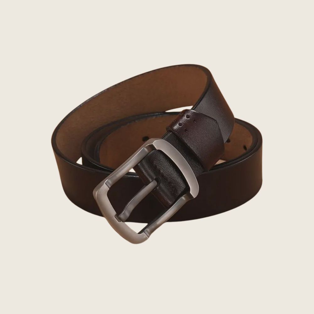 Men's Genuine Leather Fashionable Cowhide Belt, Color: FC006-Coffee, Size: 105-110cm(41.3-43.3")