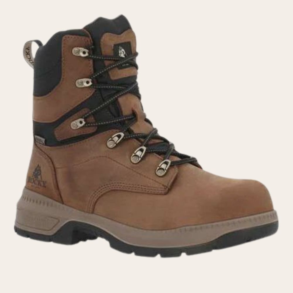 ROCKY WORKSMART 8” COMP TOE INTERNAL MetGuard WORK BOOTS-DC, Size: 9M