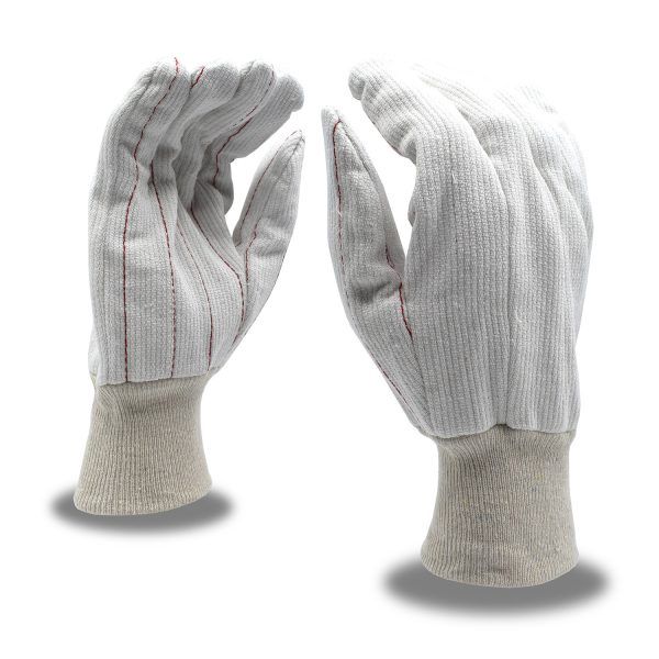 Poly Cotton Canvas Corded Glove, Color/Style: White: 2435CD, Quantity: Dozen