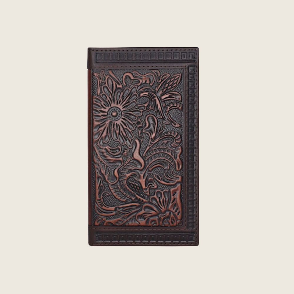 Justin Rodeo Wallet Tooled and Embossed, Style: Bill-Fold
