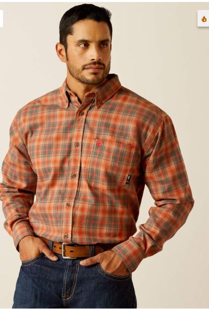 Ariat Men's FR Olympic Work Shirt, Size: S, Style: Button-Up
