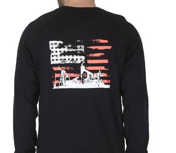 Forge Fr Men's Ripped Framework Black Long Sleeve T-shirt, Color: Black, Size: S, Style: Graphic