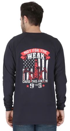 Forge Men's FR Graphic Printed Shirt, Color/Style: Navy/9 to 5, Size: M, Style: Graphic