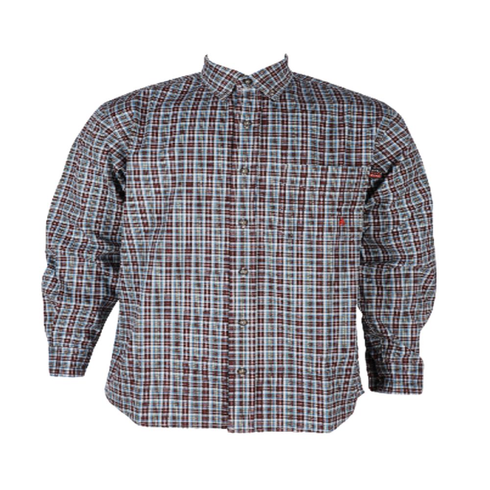 Forge Men's FR MFRPLDB-4 Printed Shirt, Size: S, Style: BUTTON