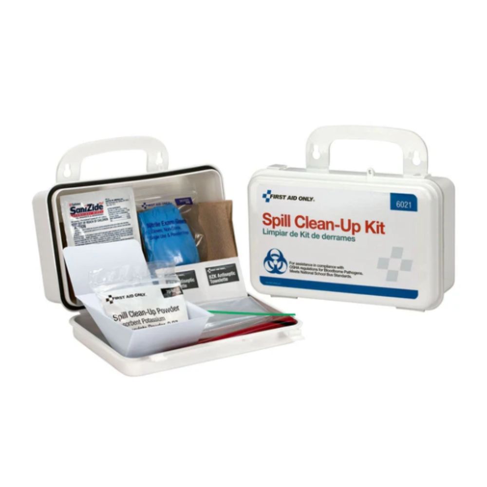 First Aid Only Blood borne Pathogen Spill Clean-Up Kit in Weatherproof Plastic Case, Size: 20 pieces