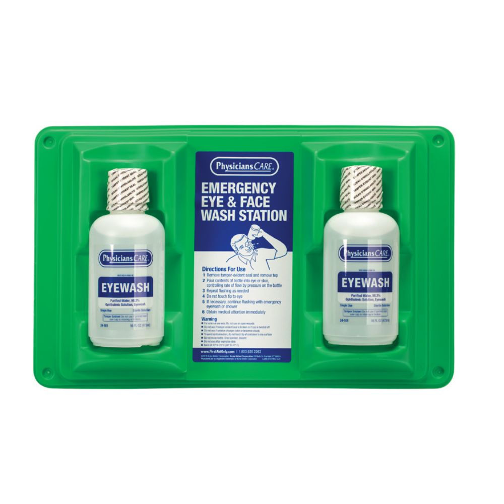 Physicians Care Double 16 oz Eyewash Station, Size: 3 Piece Set