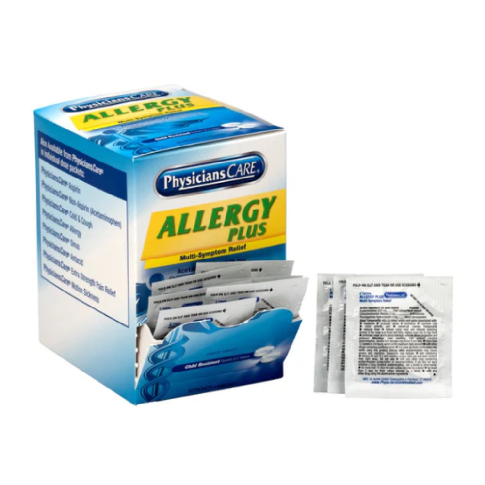 Physicians Care Allergy Plus Antihistamine Medication, 50 Doses, Size: 50 packet of Two Tablets