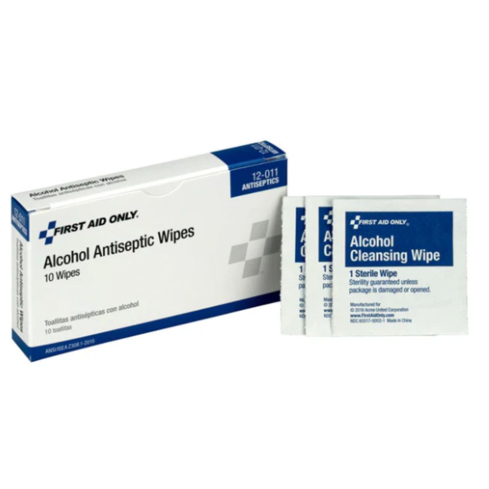 First Aid Only Alcohol Antiseptic Wipes, Size: 10 pack