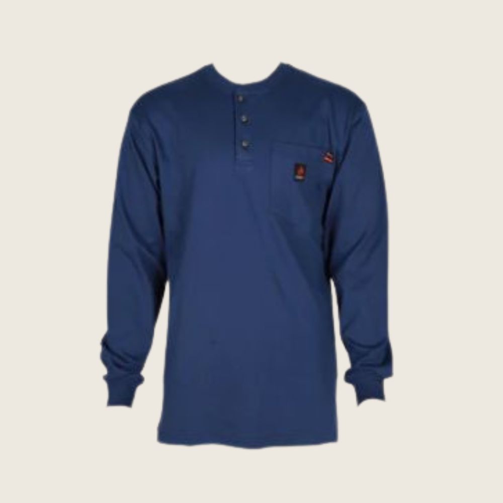 Forge Men's FR Henley Shirt Indigo, Color: Indigo, Size: S, Style: Henley