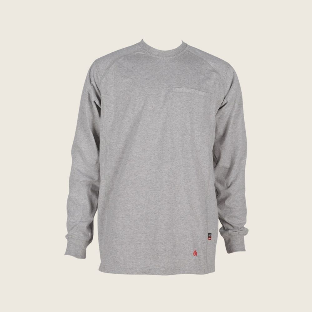 Forge Men's FR Light Weight Crew Neck Shirt Grey, Color: Grey, Size: S, Style: Crew