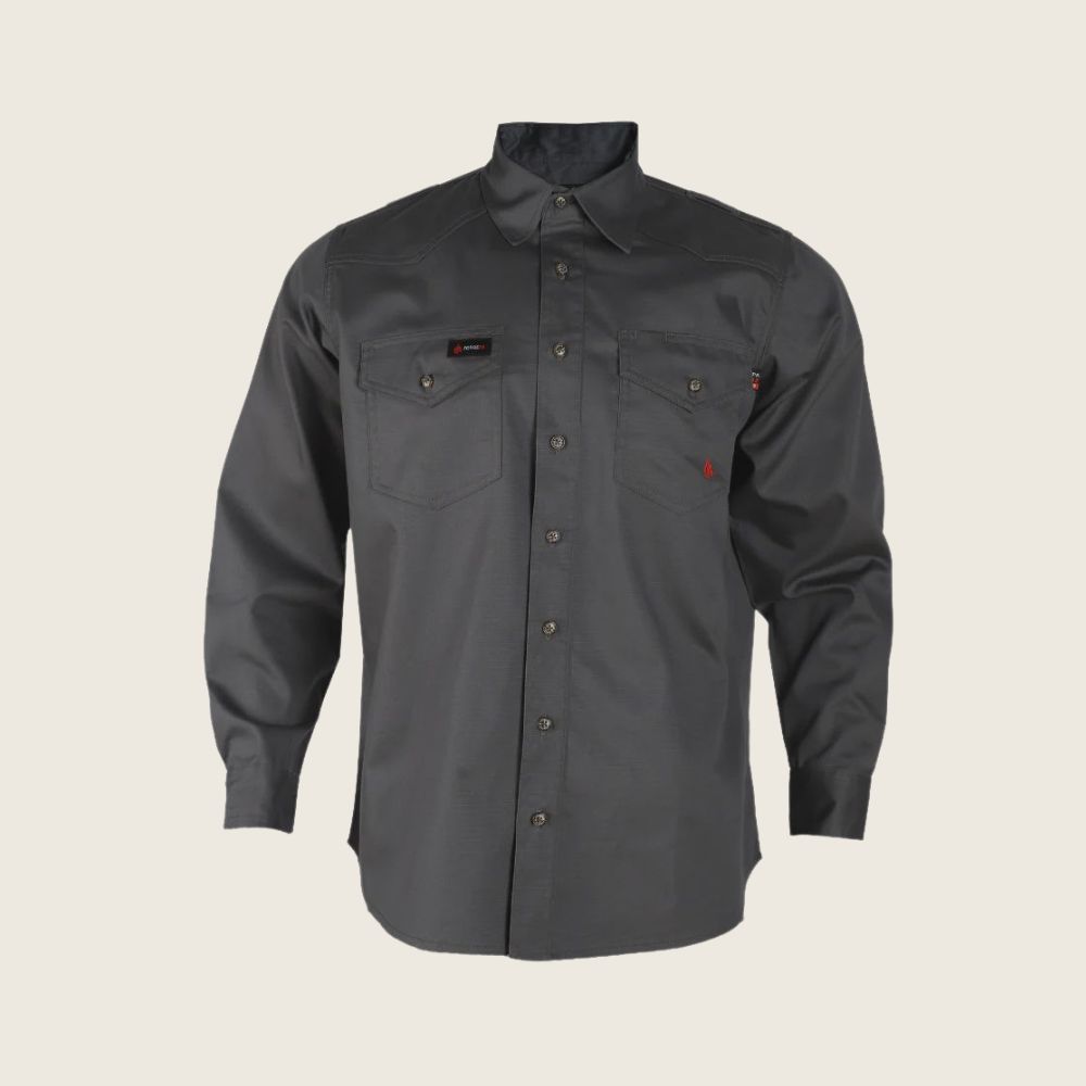 Forge Men's FR Ripstop Shirt Grey, Color: Grey, Size: S, Style: Button-Up