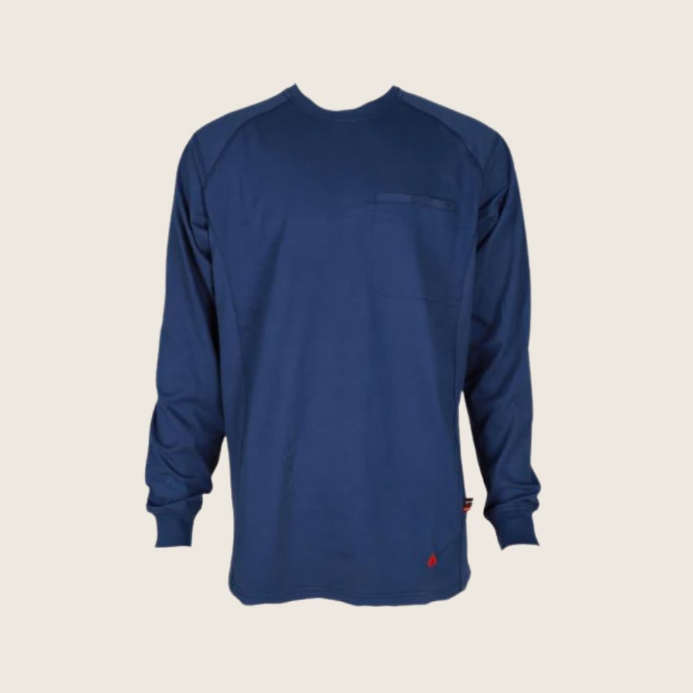Forge Men's FR Light Weight Crew Neck Shirt Indigo, Color: Indigo, Size: S, Style: Crew