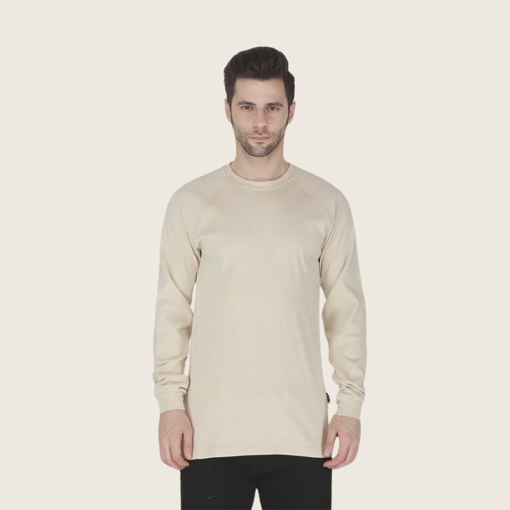 Forge Men's FR Crew Neck Shirt Sand, Color: Sand, Size: S, Style: Crew