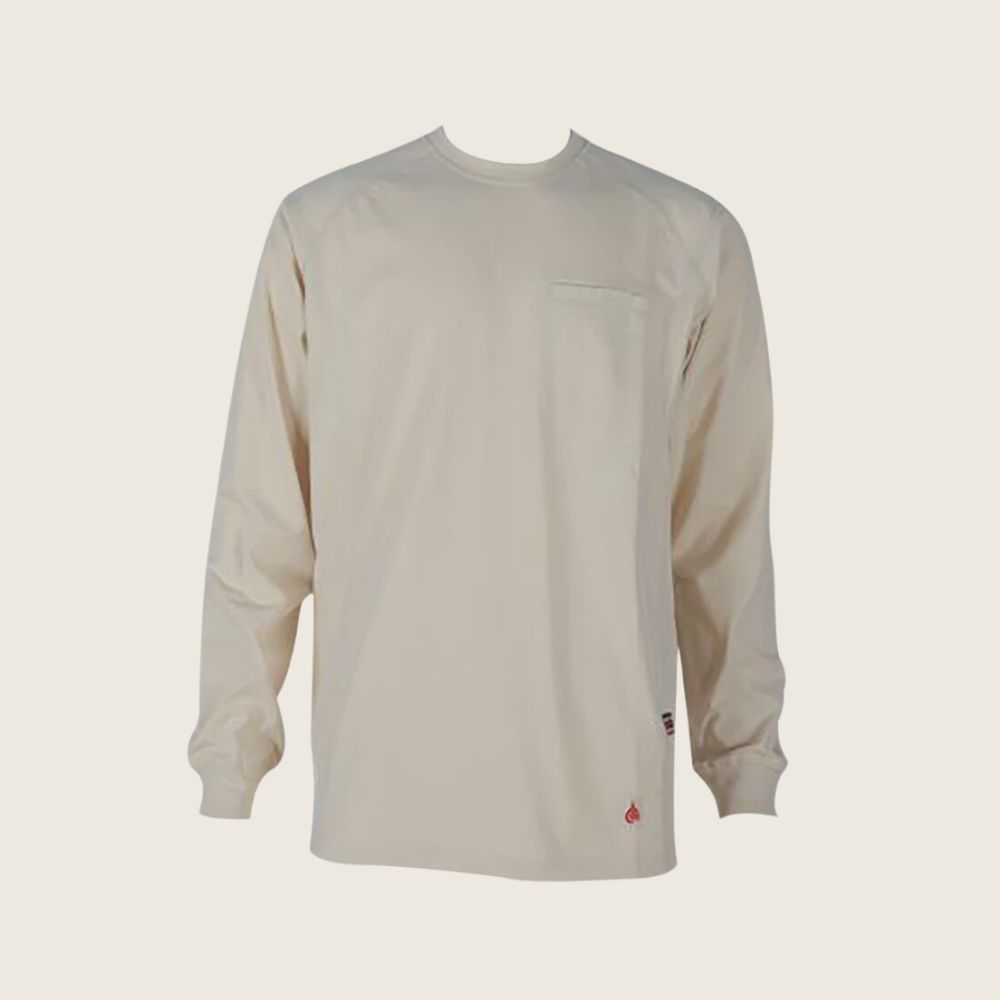 Forge Men's FR Light Weight Crew Neck Shirt Sand, Color: Sand, Size: S, Style: Crew