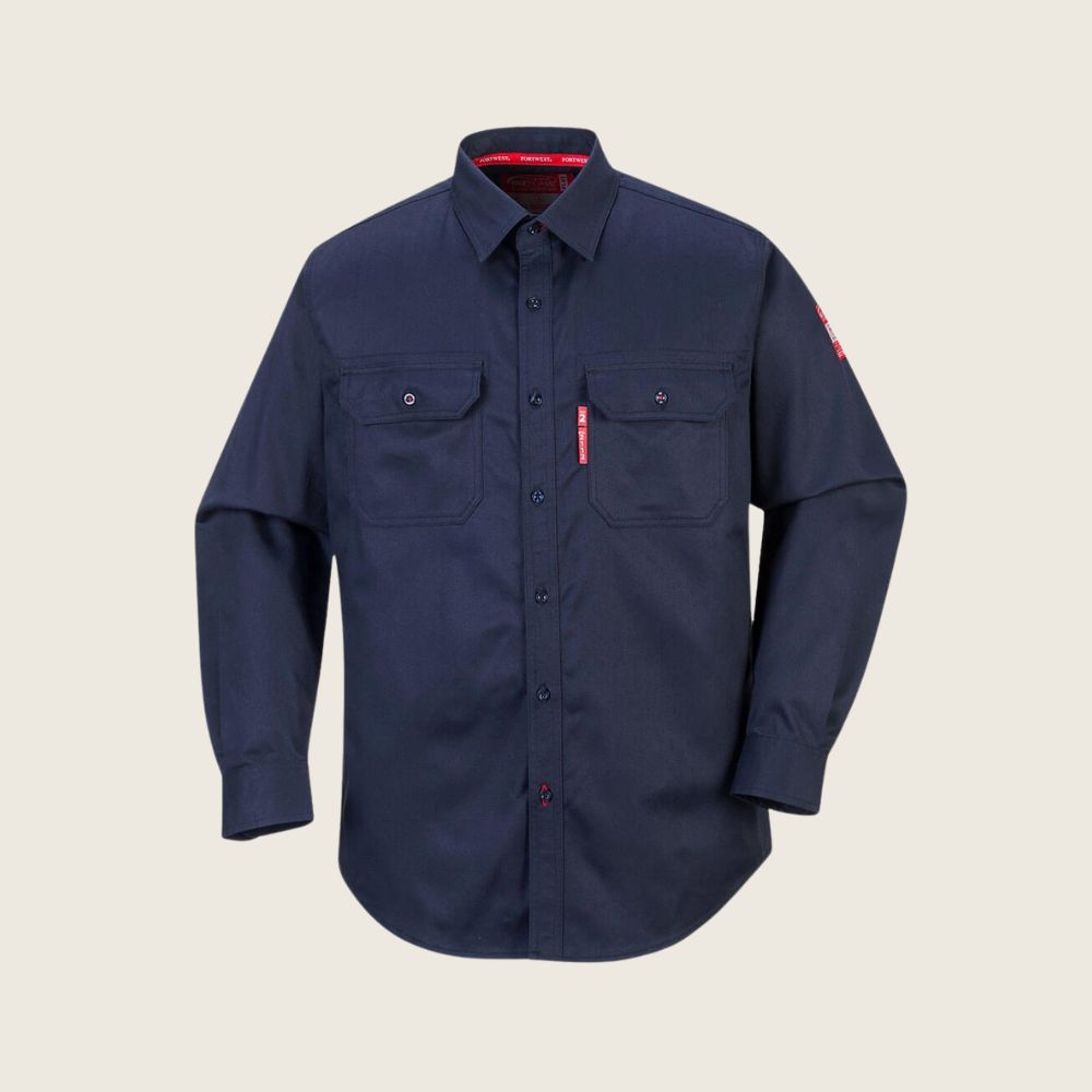 Portwest Bizflame FR Shirt Navy, Color: Navy, Size: S, Style: Reg