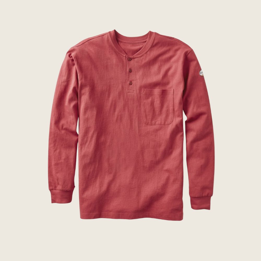 Rasco FR Henley Shirt Red, Color: Red, Size: S, Style: Henley