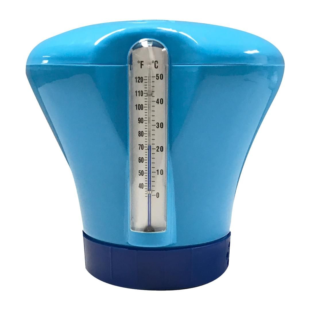 BLUE CHLORINATOR DISPENSER &amp; THERMOMETER