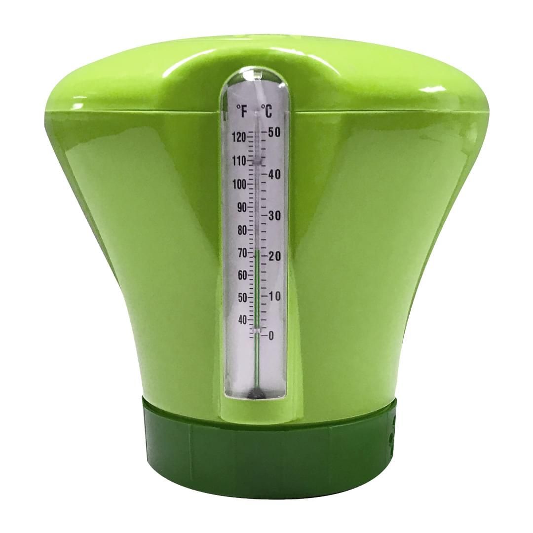 GREEN CHLORINATOR DISPENSER &amp; THERMOMETER